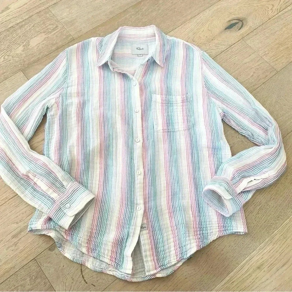 Rails Ellis Iris Stripe Shirt Medium - Picture 1 of 5